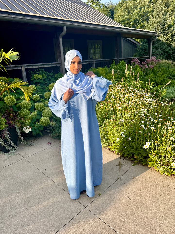 Frayed Linen Abaya Set