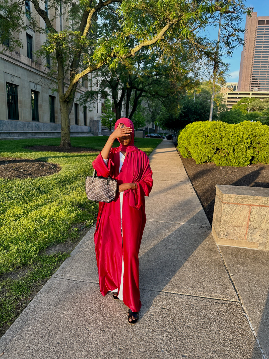 Lumière Ribbed Silk Abaya