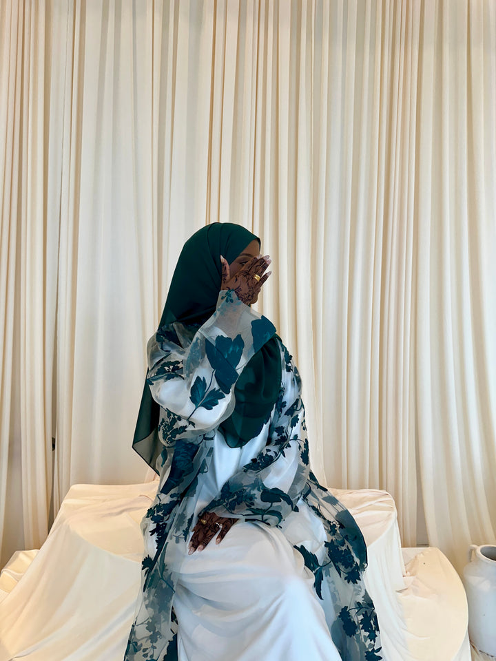Floral Silk Organza Abaya 2.0