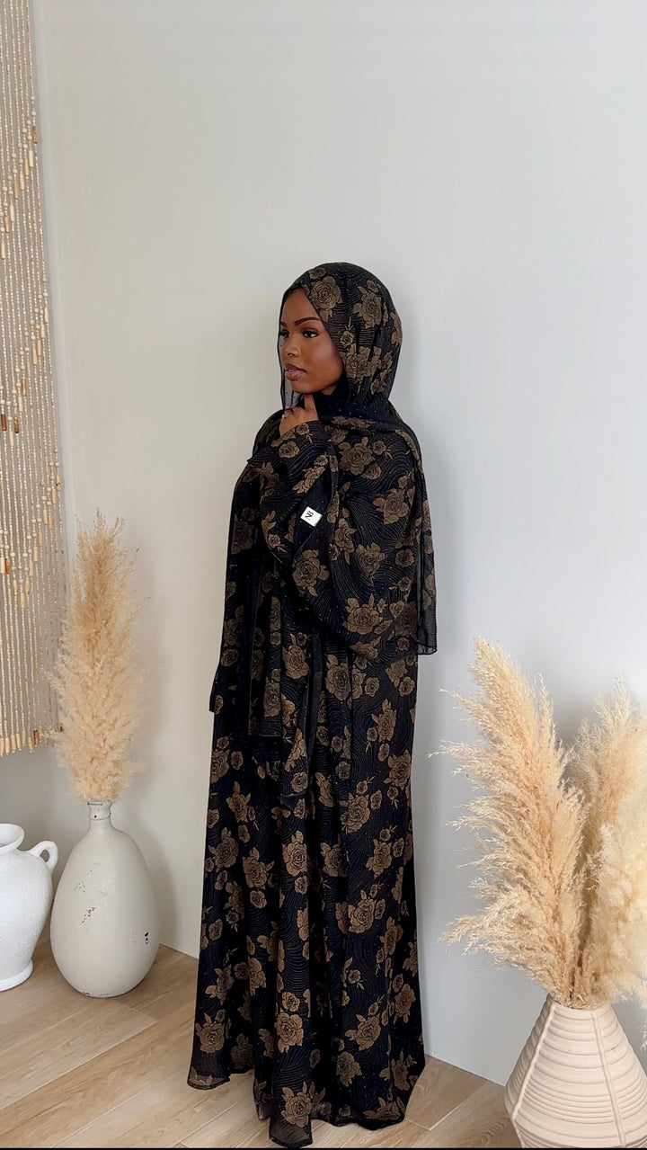 Bilan Open floral Abaya