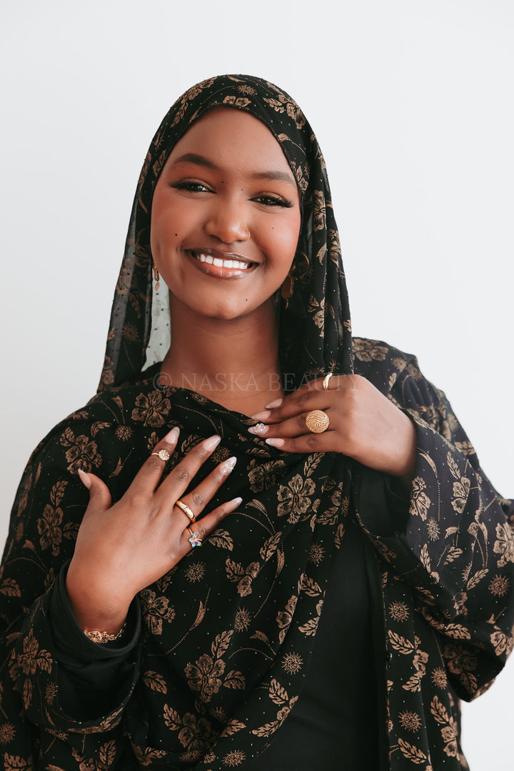 Ayan Open Floral Abaya
