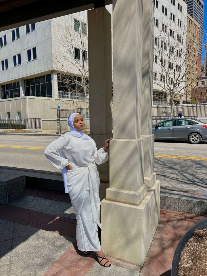 Satin Dress with Wrap